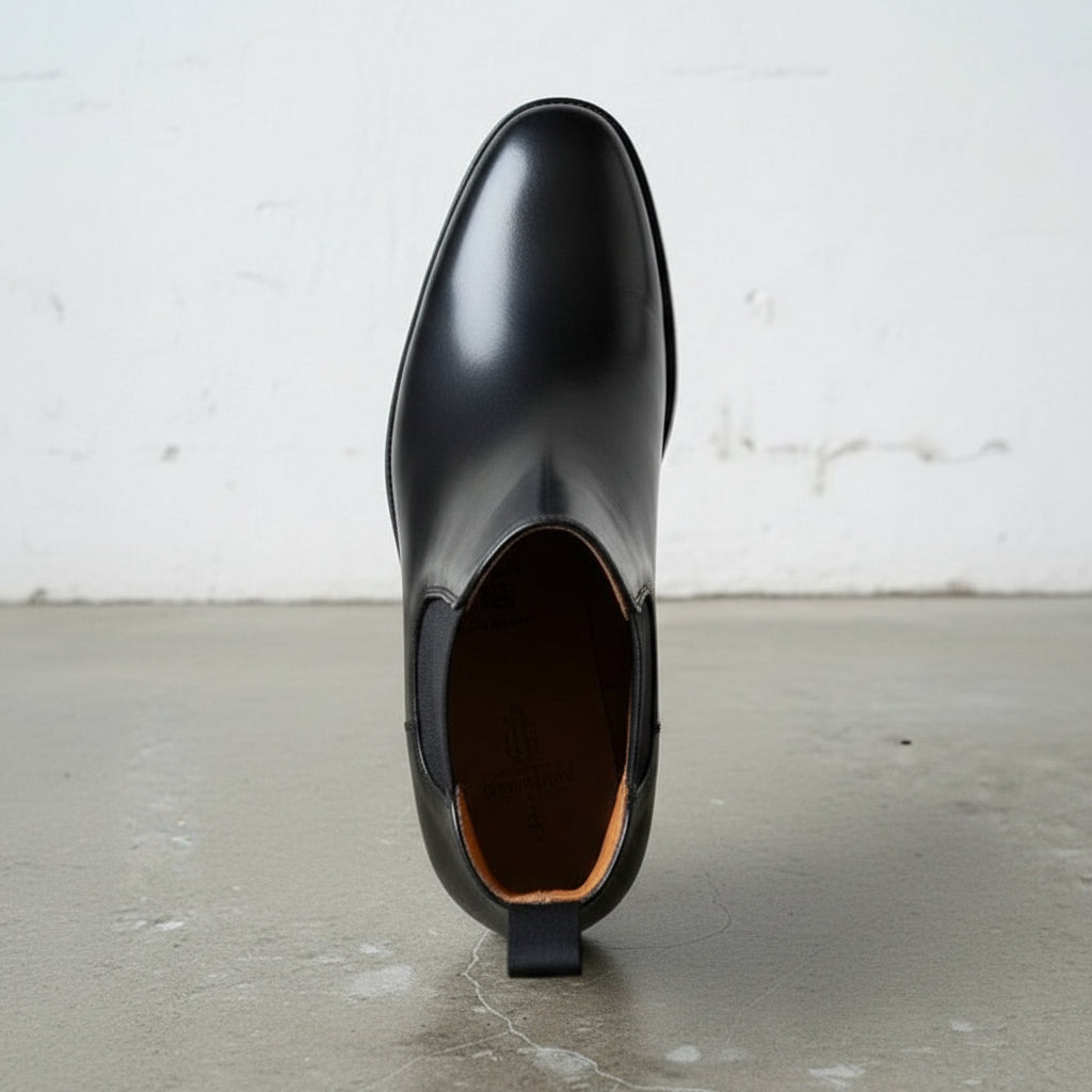 Handmade Men's Black Premium Leather Chelsea Boots