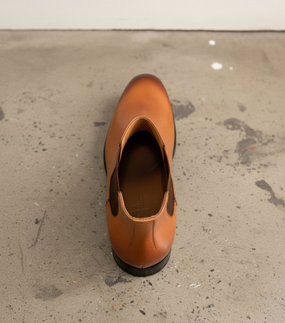 Handmade Men's Tan Leather Chelsea Boots