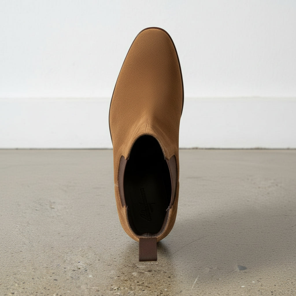 Handcrafted Brown Suede Chelsea Boots