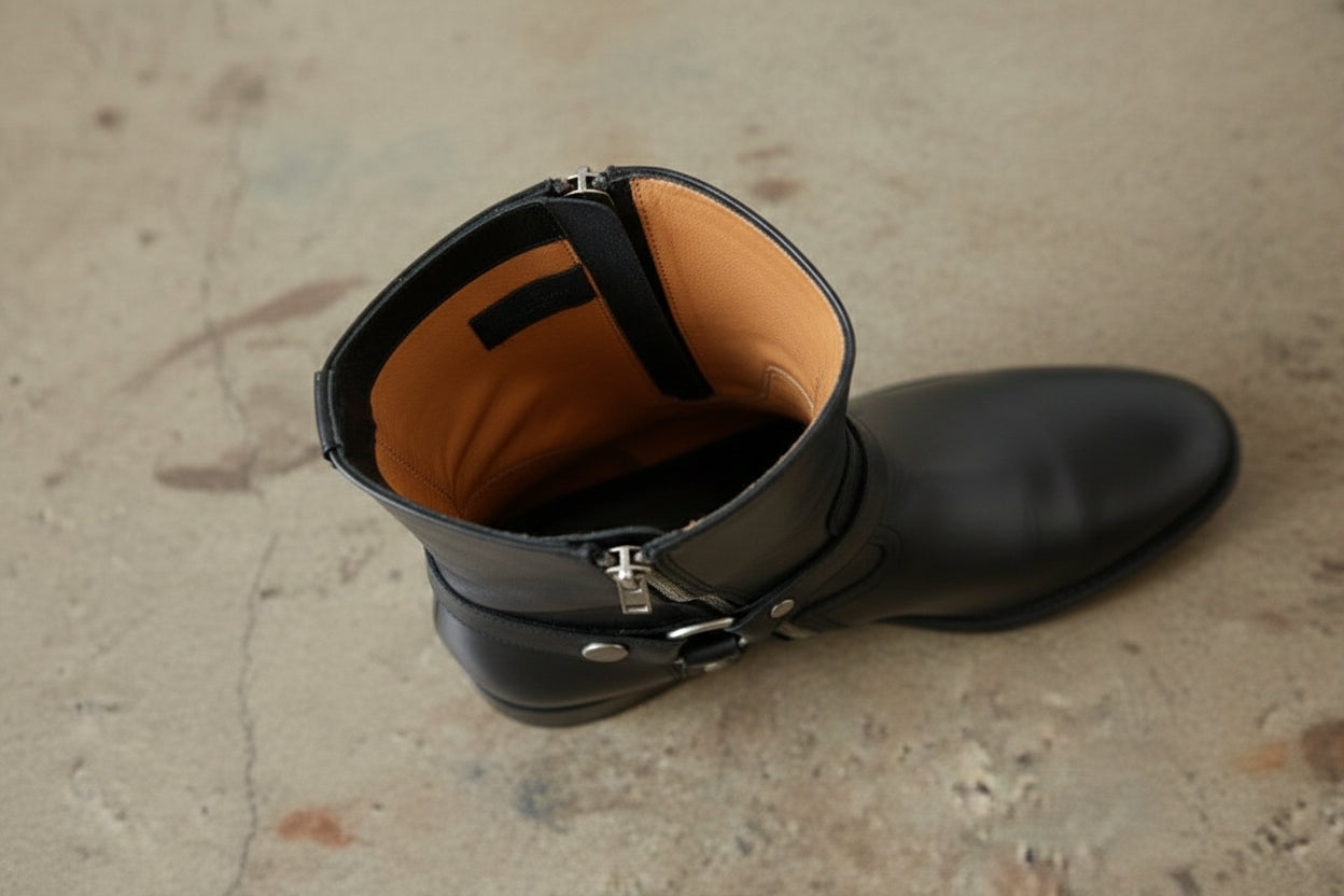 Handcrafted Men's Full-grain Leather Jodhpur Zipper Boots