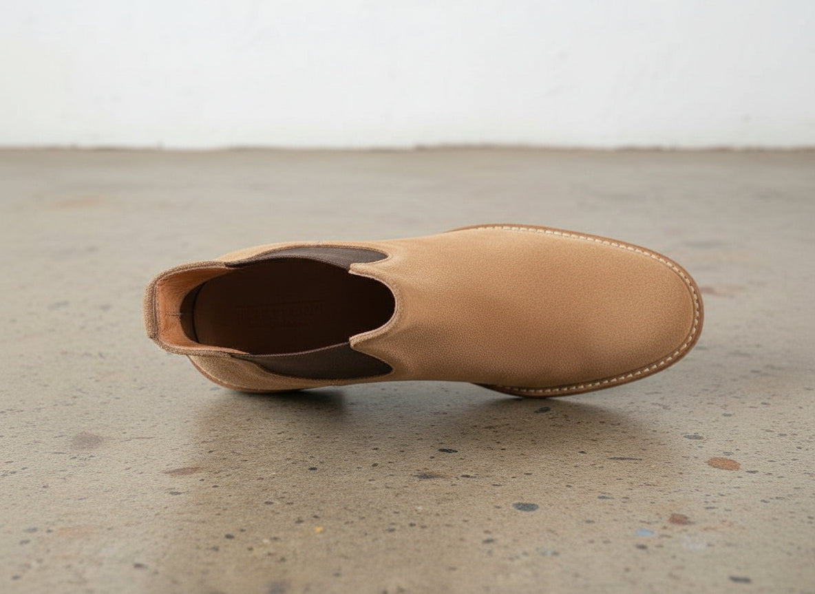 Handmade Men's Full Grain Suede Chelsea Boots