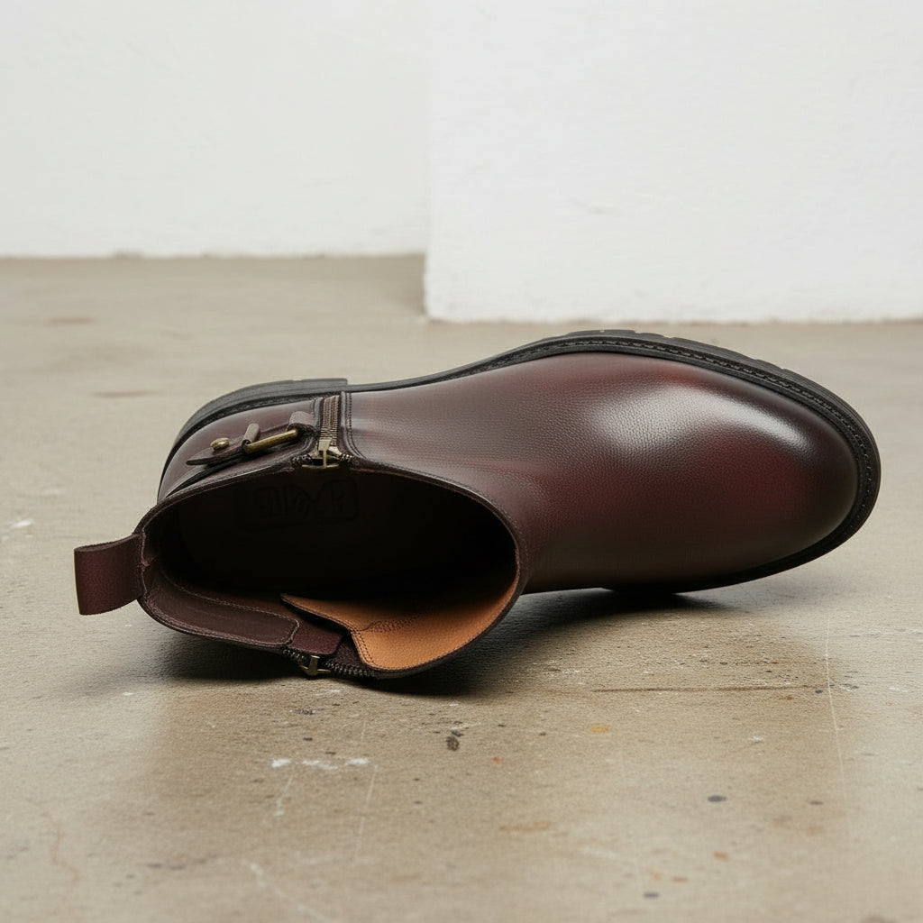 Men's Rugged Chelsea Boots in Handmade Cow Leather
