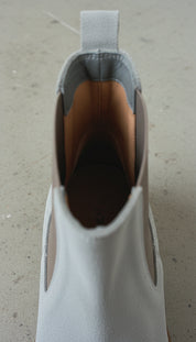 Men's Light Gray Suede Chelsea Boots