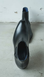 Handcrafted Men's Black Chelsea Leather Boots