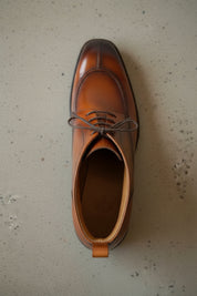 Handcrafted Men's Brown  Split Toe Lace-Up Dress Boots