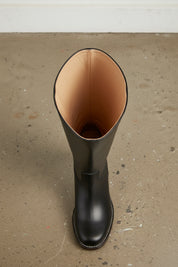 interior-view - Women's Handmade Black Classic Riding Leather Boots