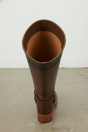 interior-view - Women's Handmade Brown Classic Riding Boots, Knee-High Leather Riding Boots