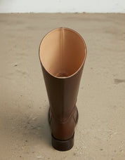 interior-view - Women's Handmade Brown Knee-High Leather Riding Boots