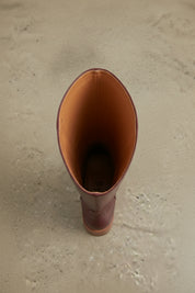 interior-view - Women's Handmade Burgundy Classic Riding Leather Boots