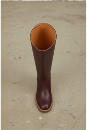 interior-view - Women's Handmade Burgundy Knee-High Leather Classic Riding Boots