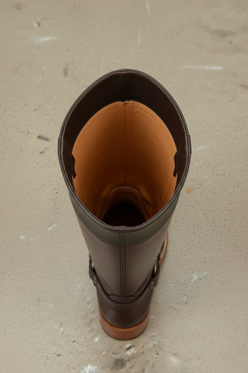 interior-view - Women's Handmade Burgundy Knee-High Leather Riding Boots