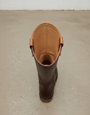 interior-view - Women's Handmade Burgundy Leather Roper Mid-Calf Boots