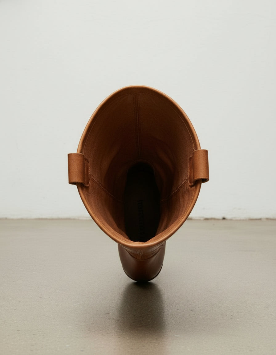 interior-view - Women's Handmade Cognac Brown Leather Classic Riding Boots