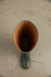 interior-view - Women's Handmade Dark Green Knee-High Riding Leather Boots