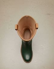 interior-view - Women's Handmade Dark Green Leather Classic Riding Boots