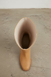 interior-view - Women's Handmade Leather Knee-High Boots, Pull-On Riding Boot, Buttery Soft Leather Boot