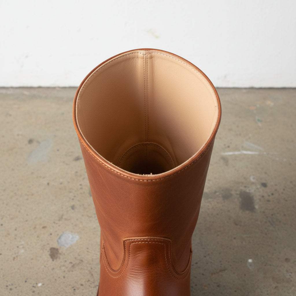 interior-view - Women's Handmade Leather Knee-High Boots, Western Riding Boot, Buttery Soft Calfskin Boot