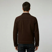 Men's Brown Suede Trucker Jacket — Ashmead