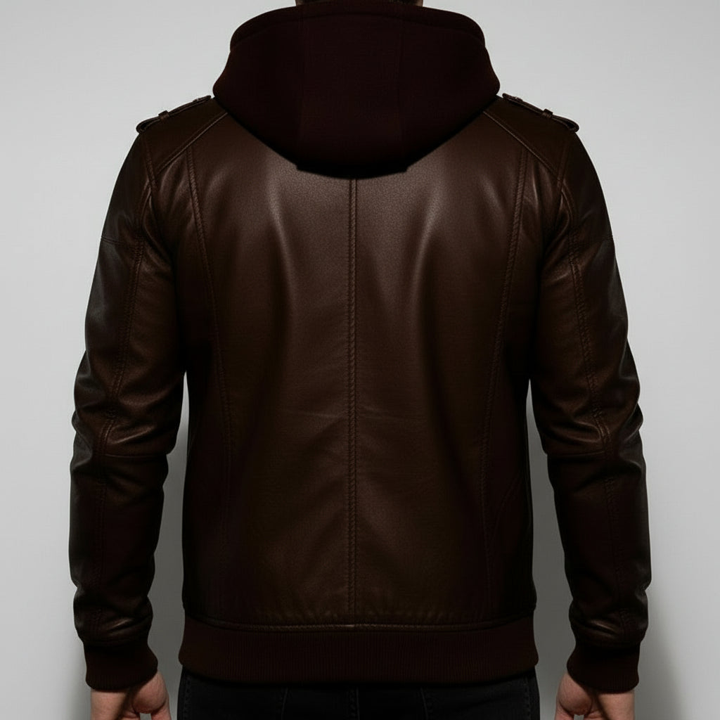 Handmade Antique Brown Leather Fashion Jacket for Men, Winter Leather Apparel.