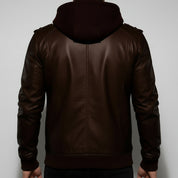 Handmade Antique Brown Leather Fashion Jacket for Men, Winter Leather Apparel.