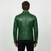Handmade Leather Slim Fit Biker Jacket, Motorcycle Jacket For Men