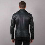 Punk Handmade Men's Studded Leather Jacket,rock Style Leather Jacket