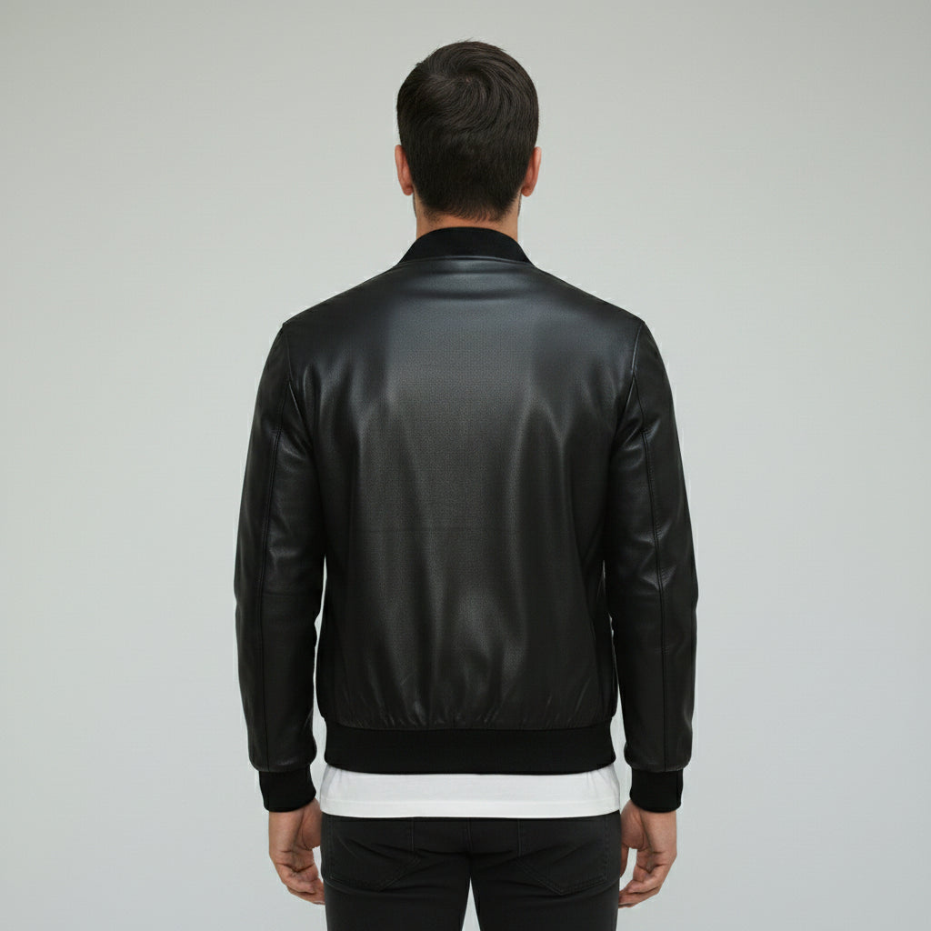 Men's Handmade Bomber Leather Jacket