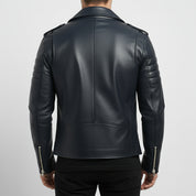 Men's Black Leather Biker Jacket