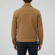 Men's Tan Suede Trucker Jacket
