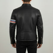 Men's Black Leather Biker Jacket