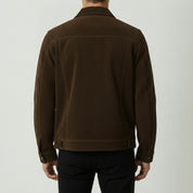 Men's Brown Suede Trucker Jacket