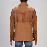 Men's Tan Fringed Suede Jacket