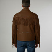 Men's Brown Fringe Leather Biker Jacket