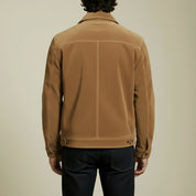 Men's Tan Suede Trucker Jacket