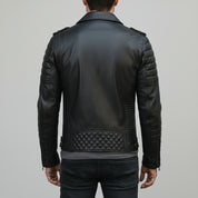 Men's Black Leather Biker Jacket