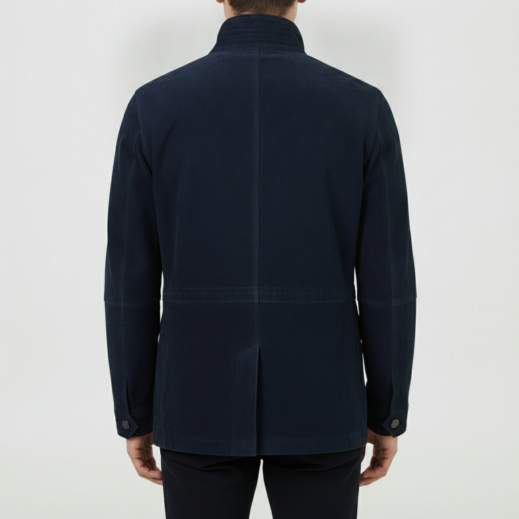 Men's Navy Suede Field Jacket