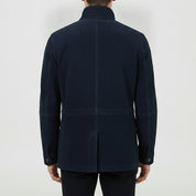 Men's Navy Suede Field Jacket