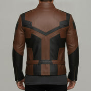 Men's Brown and Black Leather Biker Jacket — Chesterfield