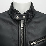 Men's Handmade Black Cowhide Leather Motorcycle Jacket