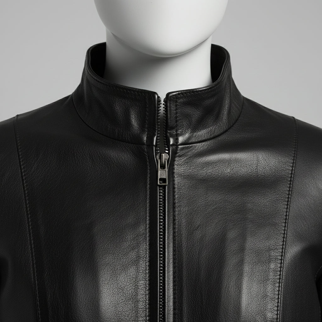 Gothic Women's Lambskin Leather Jacket, Black Soft Leather Women's Jacket