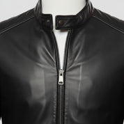 Handmade Men Black Leather Slimfit Jacket, Men Biker Jacket, Leather Jacket Men