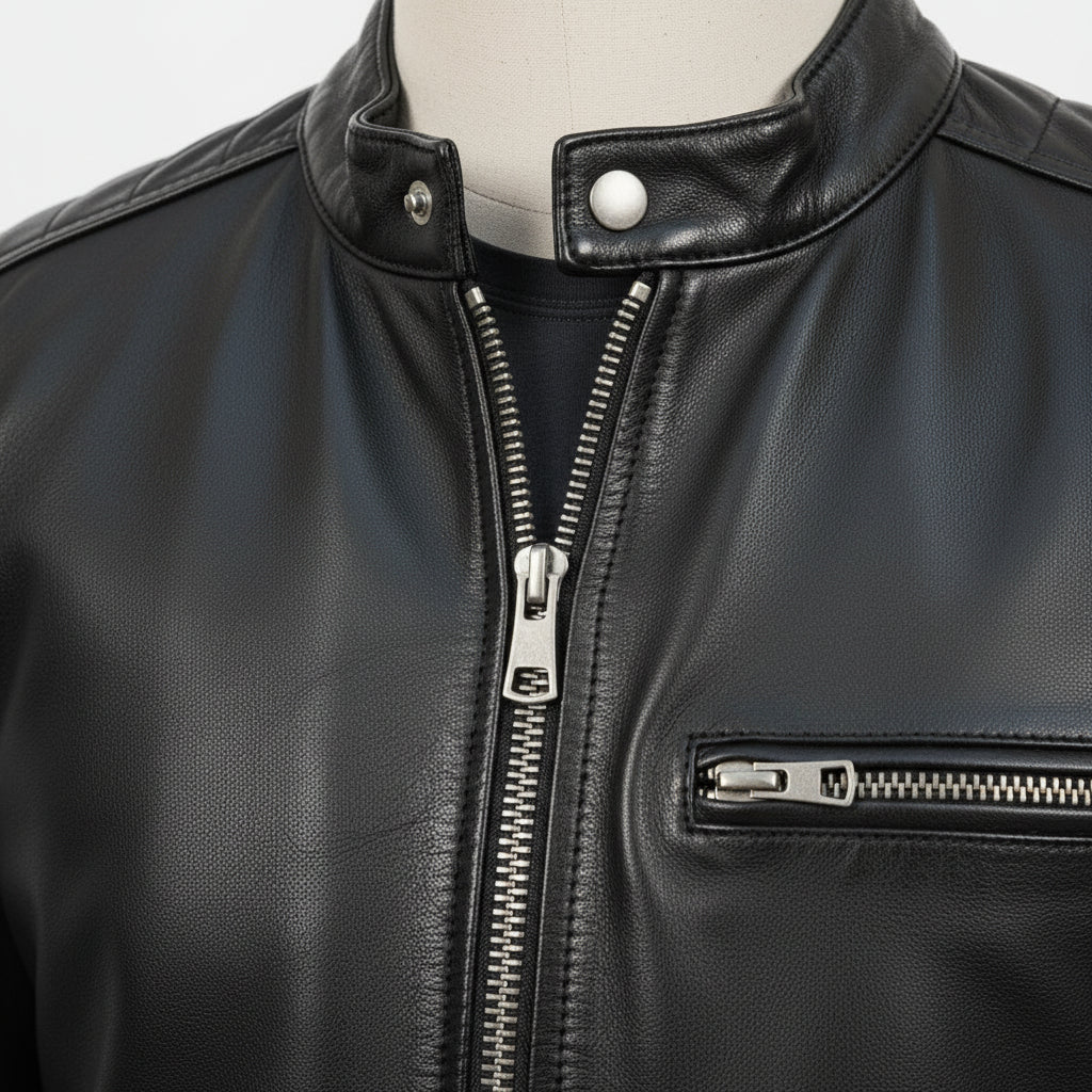 Handmade Men Black Brando Leather Jacket, Black Biker Jacket, Motorcycle Jacket Mens