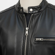 Handmade Men Black Brando Leather Jacket, Black Biker Jacket, Motorcycle Jacket Mens