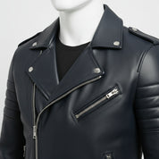 Men's Black Leather Biker Jacket