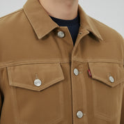 Men's Tan Suede Trucker Jacket