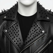 Men's Black Leather Biker Jacket