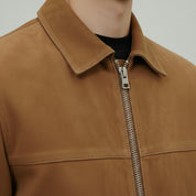 Men's Brown Suede Bomber Jacket