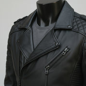 Men's Black Leather Biker Jacket