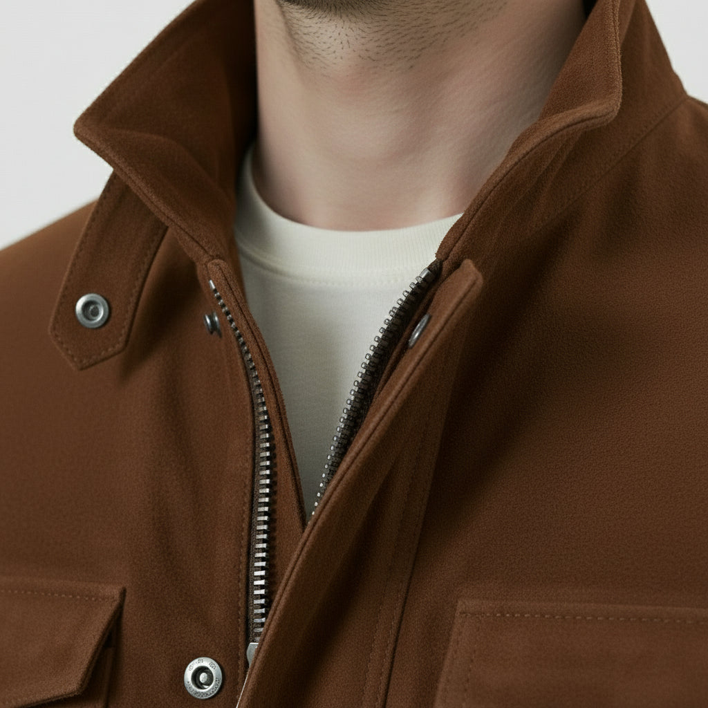Men's Brown Suede Field Jacket