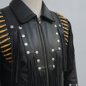 Men's Black Leather Western Jacket — Cheswick